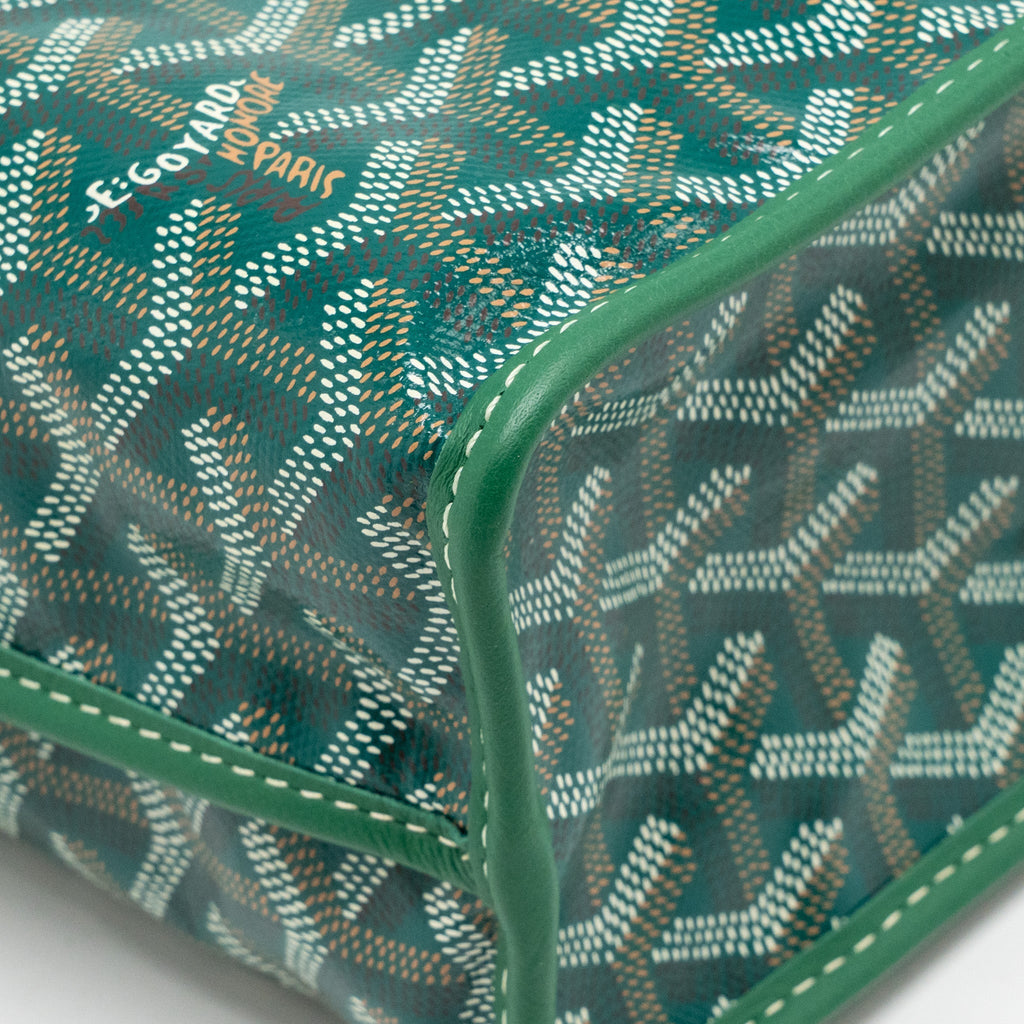 GOYARD MINI ANJOU TOTE GOYARDINE CANVAS/CALFSKIN GREEN SHW