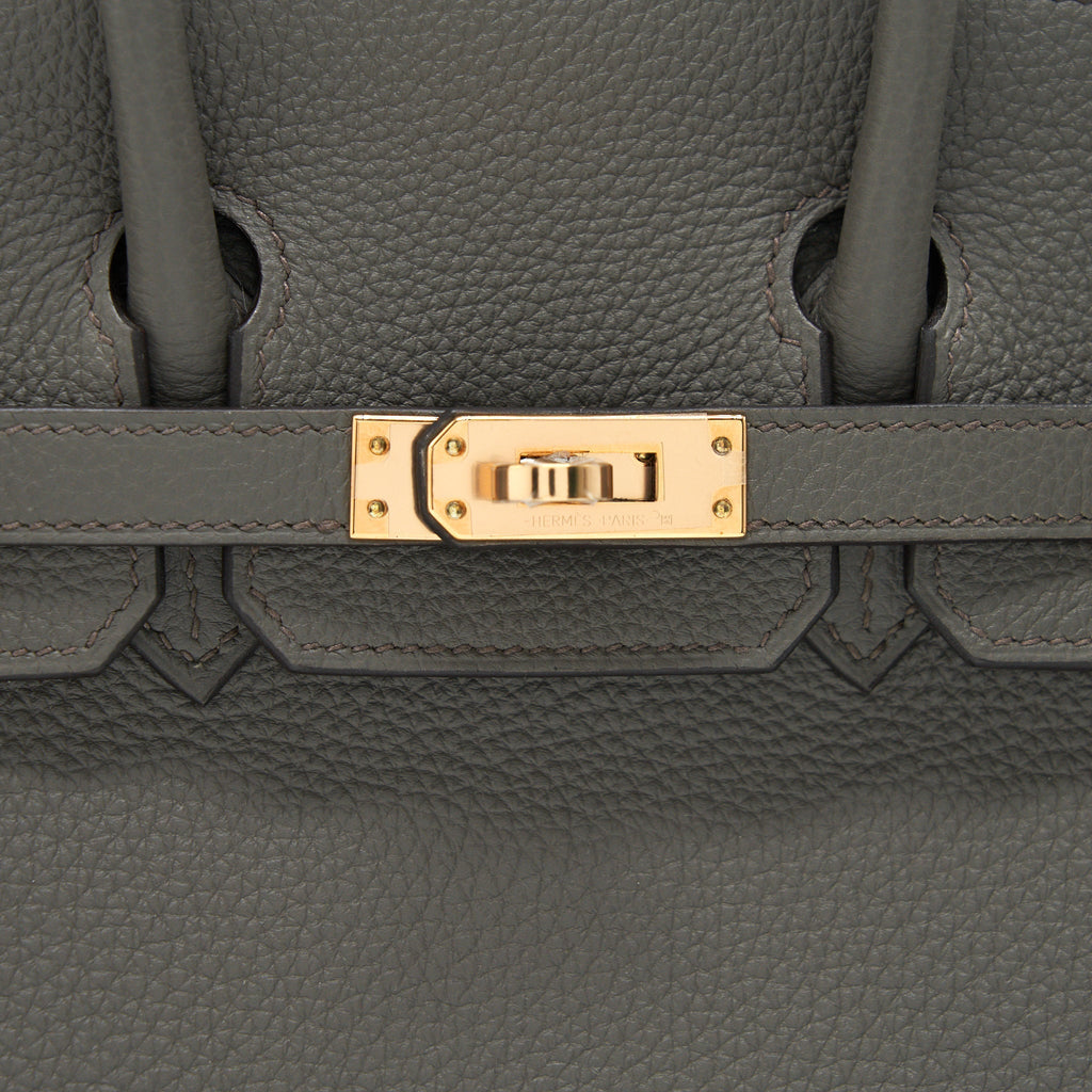 HERMES BIRKIN25 GRIS ETAIN TOGO LEATHER RGHW