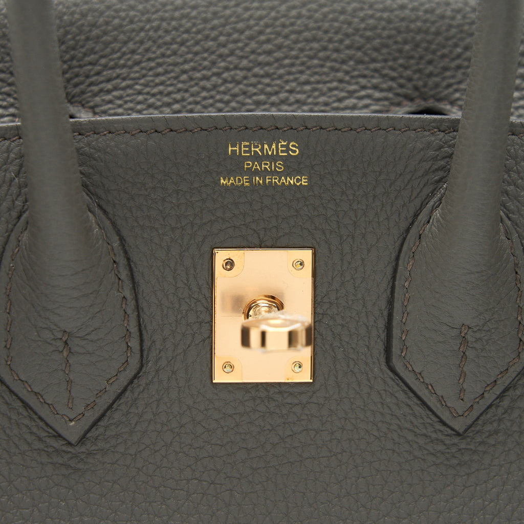 HERMES BIRKIN25 GRIS ETAIN TOGO LEATHER RGHW