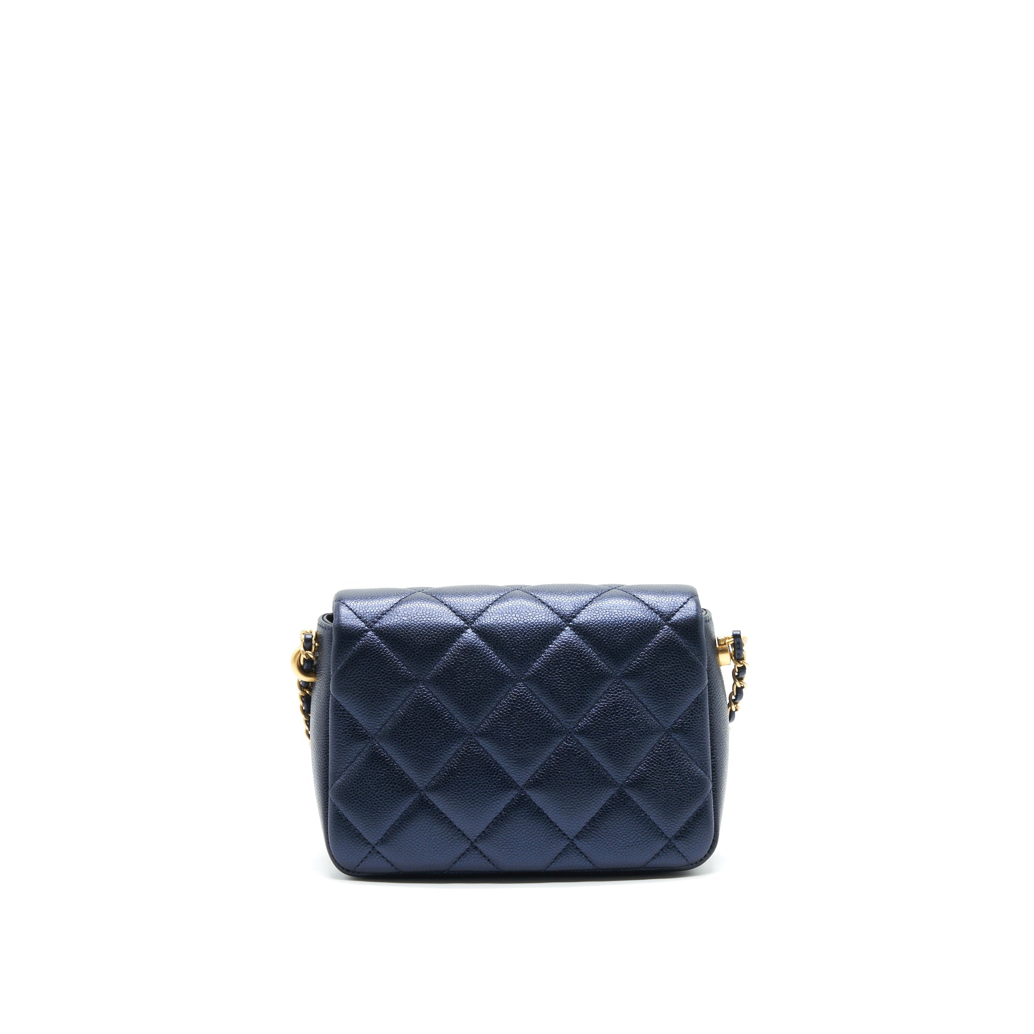 CHANEL 21K MY PERFECT MINI FLAP BAG CAVIAR BLACK GHW