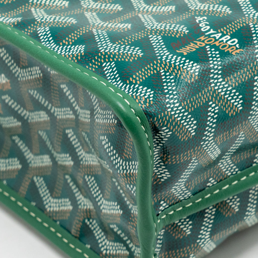 GOYARD MINI ANJOU TOTE GOYARDINE CANVAS/CALFSKIN GREEN SHW