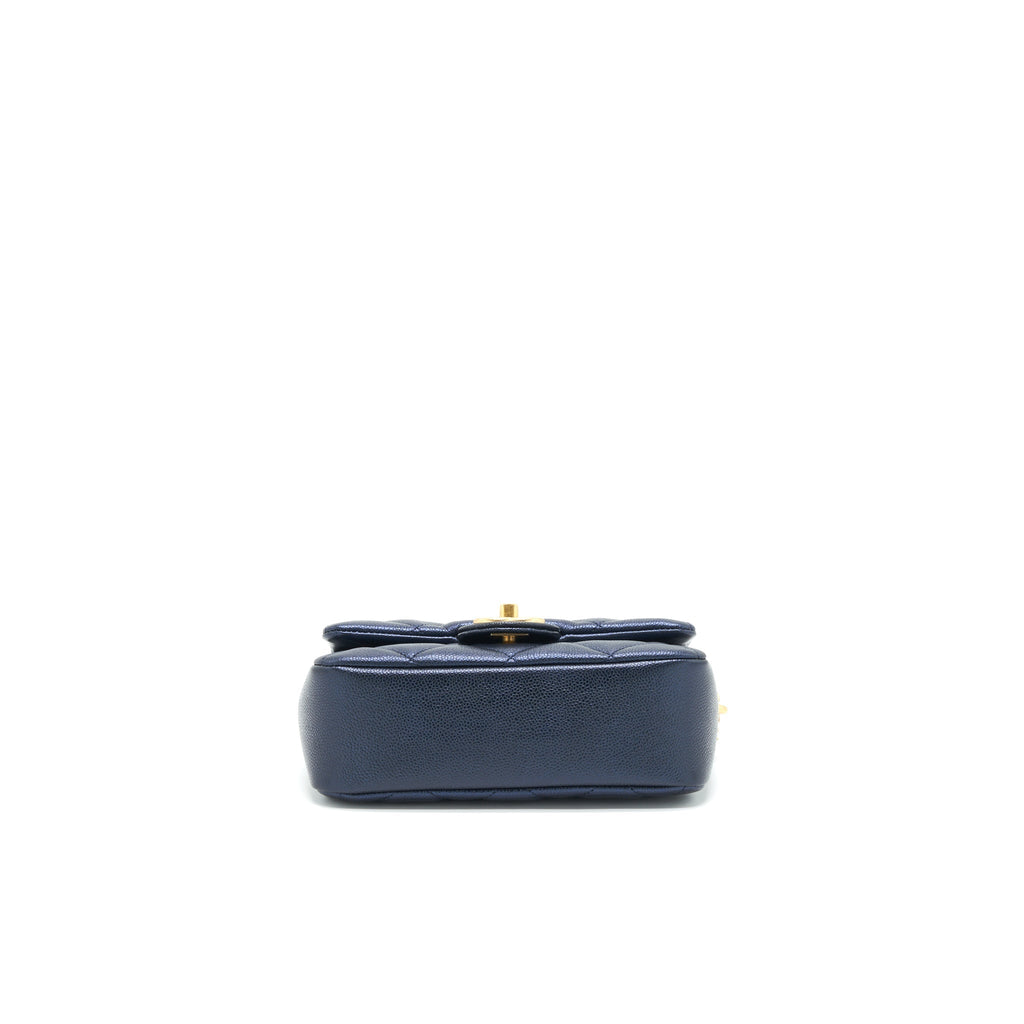 CHANEL 21K MY PERFECT MINI FLAP BAG CAVIAR BLACK GHW