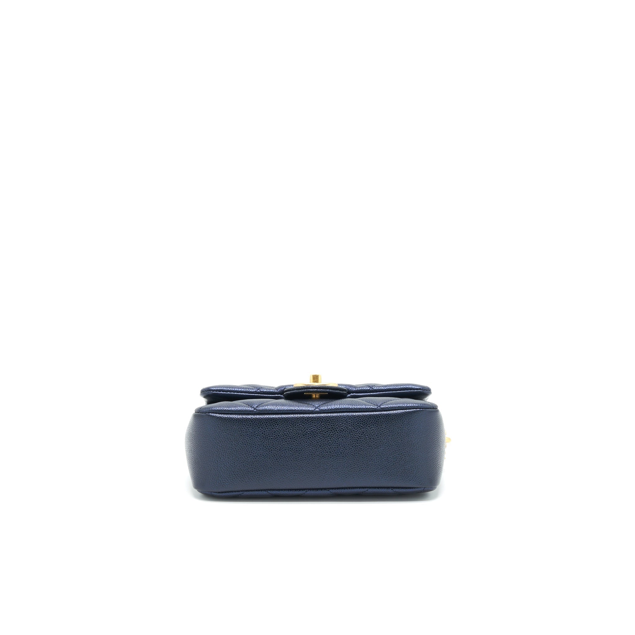 CHANEL 21K MY PERFECT MINI FLAP BAG CAVIAR BLACK GHW (MICROCHIP)