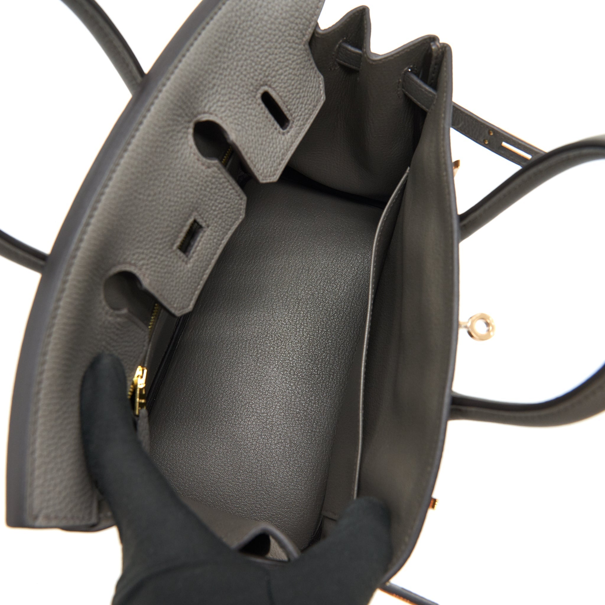 HERMES BIRKIN25 GRIS ETAIN TOGO LEATHER RGHW