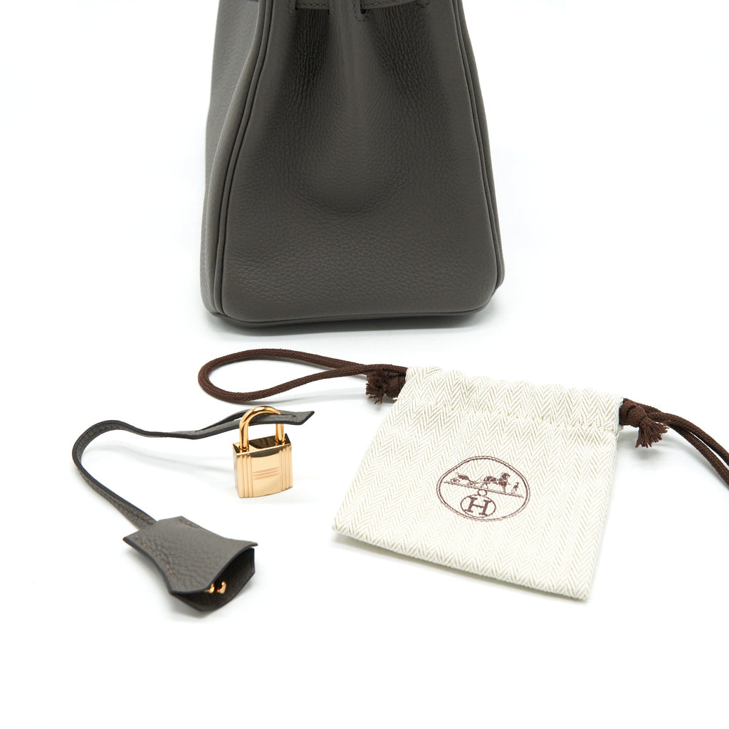 HERMES BIRKIN25 GRIS ETAIN TOGO LEATHER RGHW