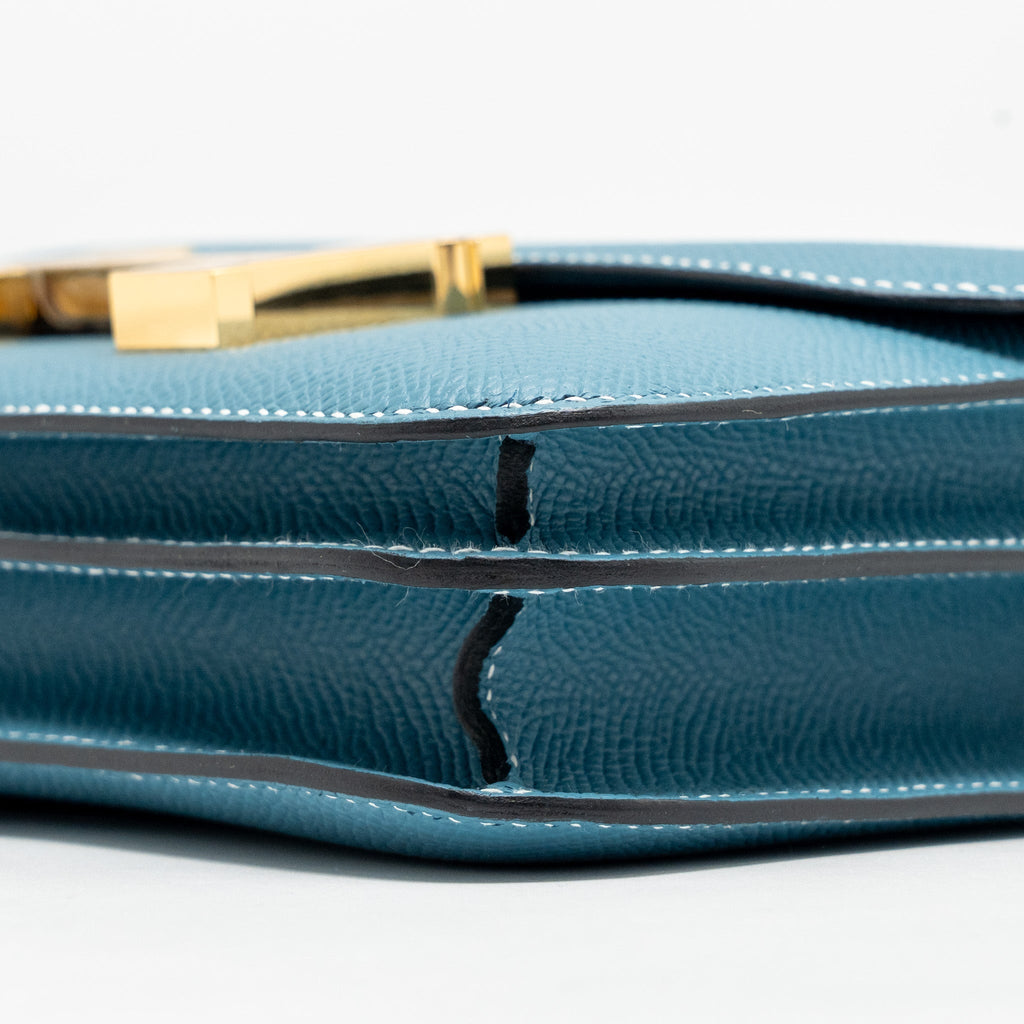 HERMES MINI CONSTANCE EPSOM D2 NEW BLUE JEAN GHW