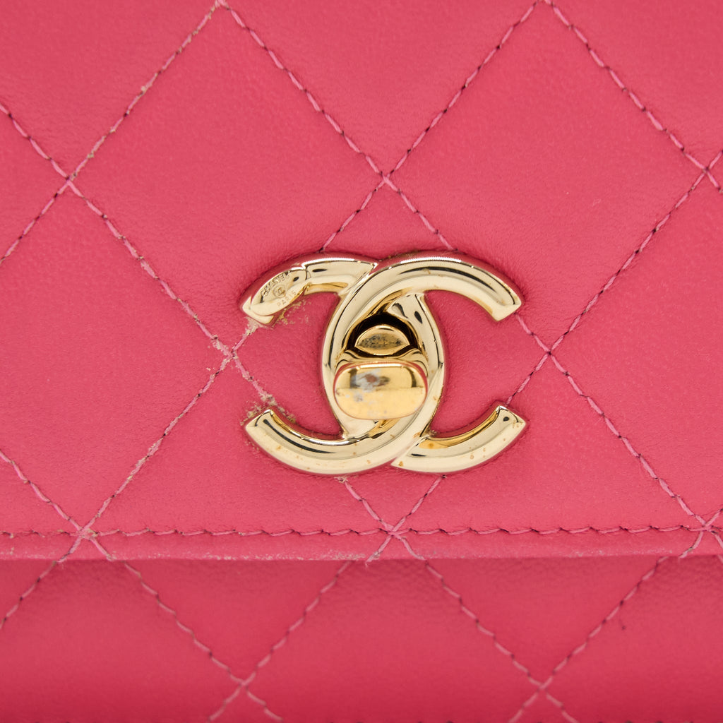 CHANEL TRENDY CC WALLET ON CHAIN LAMBSKIN PINK LGHW