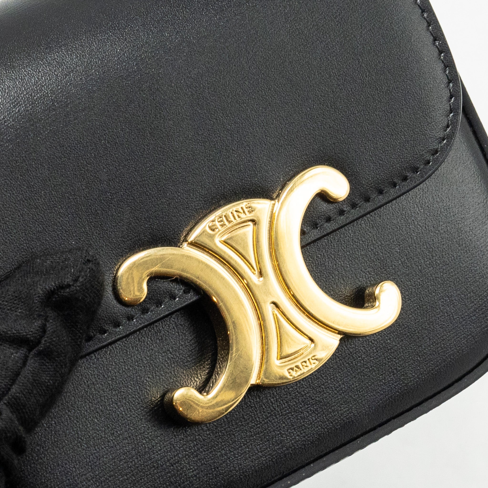 CELINE MINI CLAUDE CALFSKIN BLACK GHW