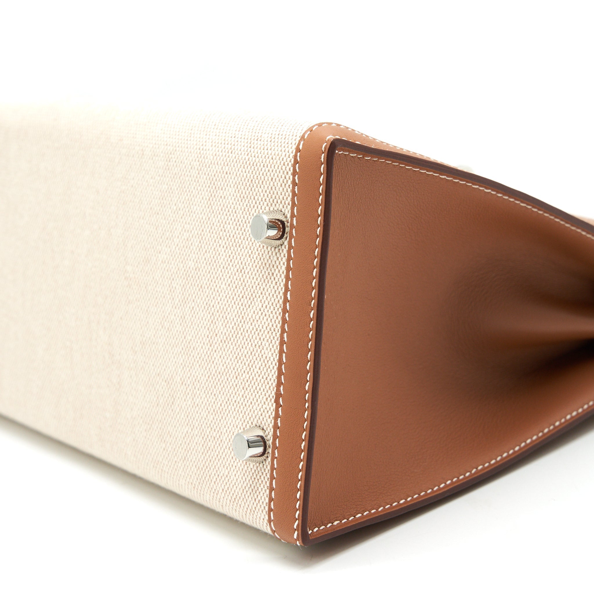 HERMES KELLY 28 TOILE H GOLD / BEIGE SHW