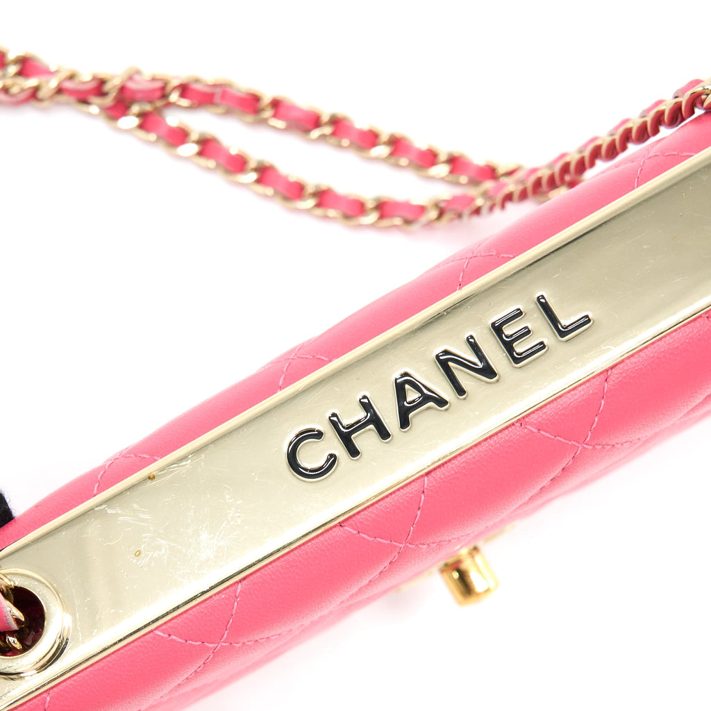 CHANEL TRENDY CC WALLET ON CHAIN LAMBSKIN PINK LGHW