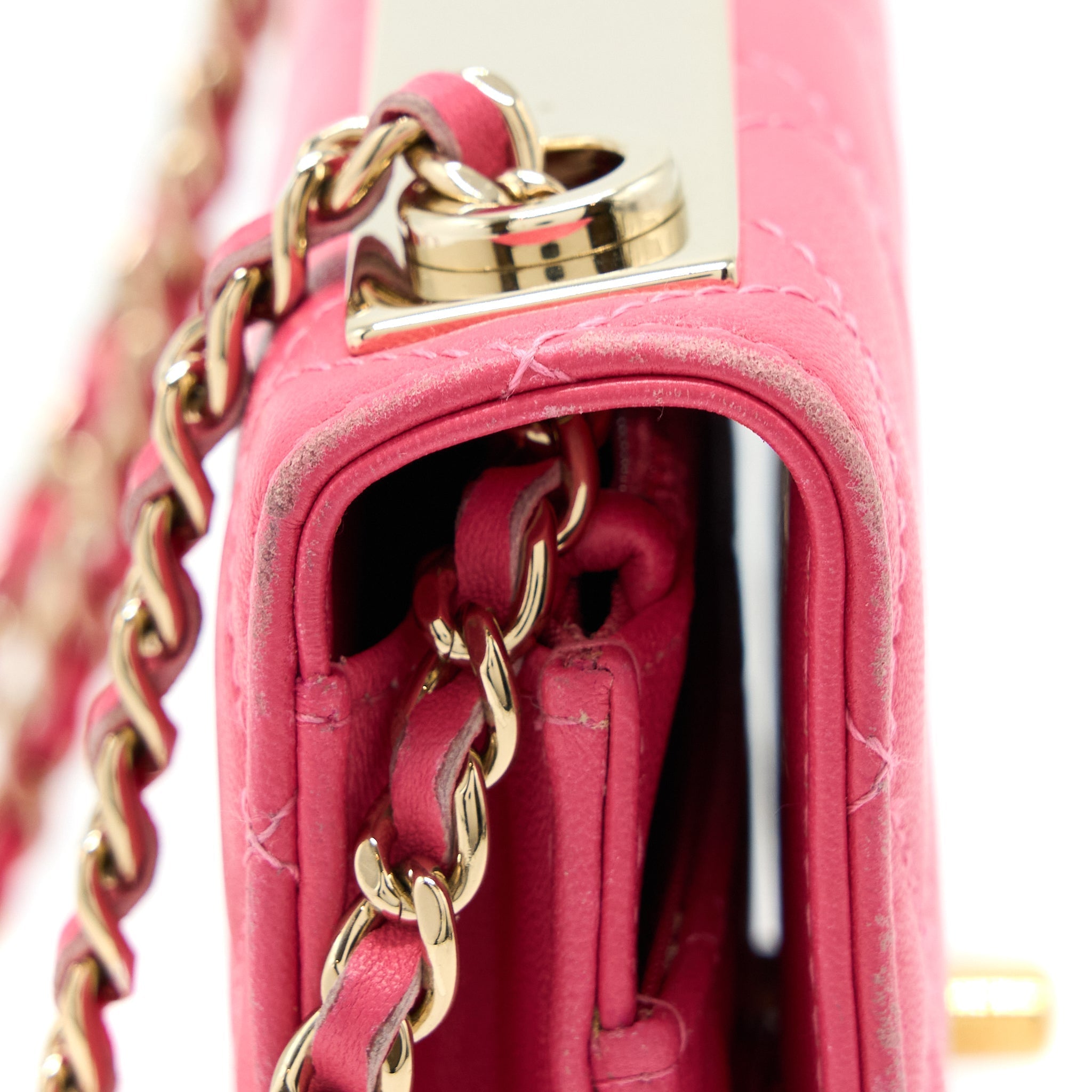 CHANEL TRENDY CC WALLET ON CHAIN LAMBSKIN PINK LGHW