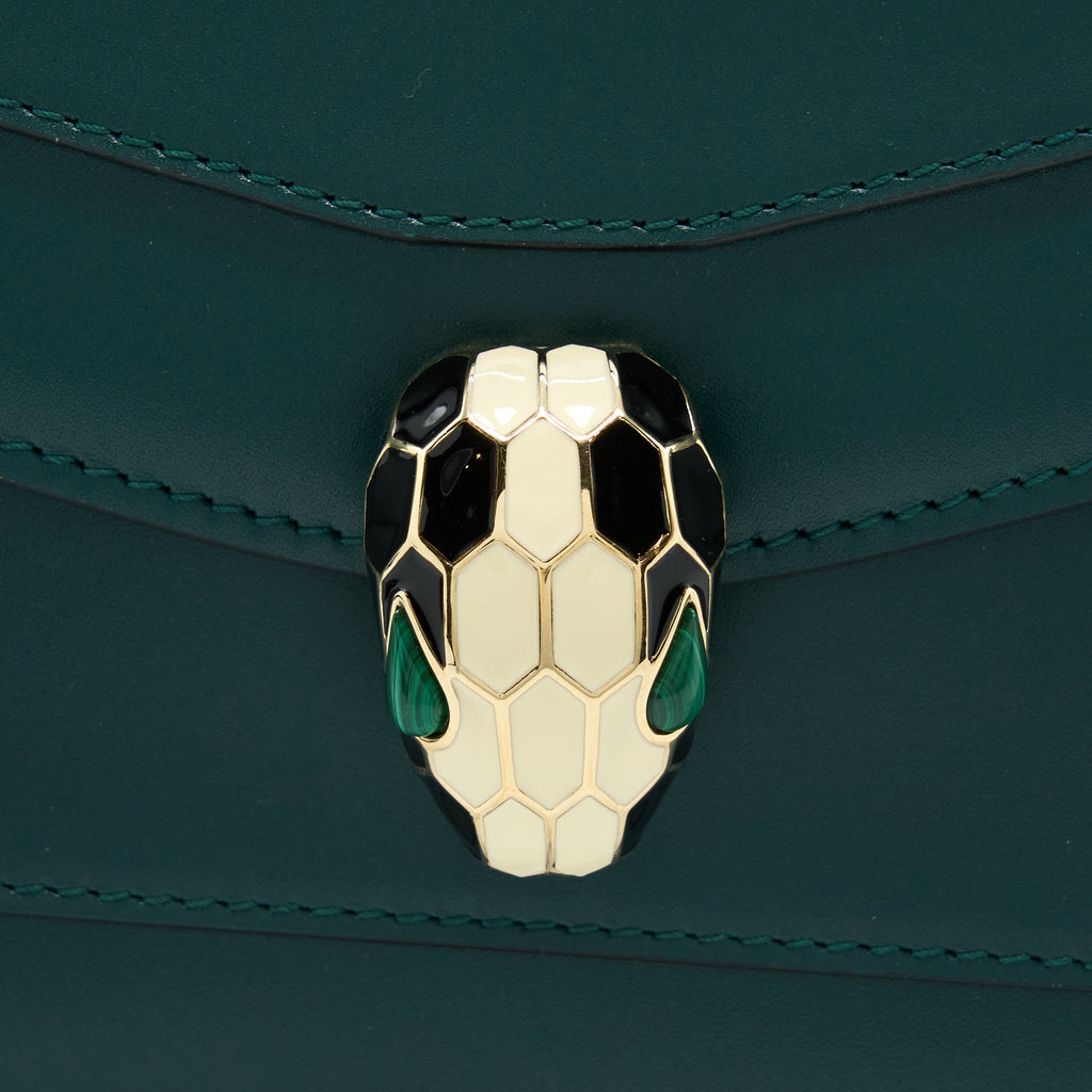 BVLGARI SERPENTI FOREVER CHAIN BAG CALFSKIN GREEN LGHW
