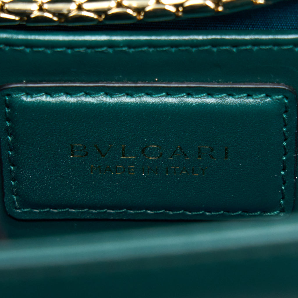 BVLGARI SERPENTI FOREVER CHAIN BAG CALFSKIN GREEN LGHW
