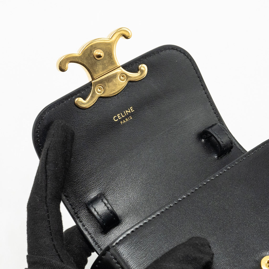 CELINE MINI CLAUDE CALFSKIN BLACK GHW