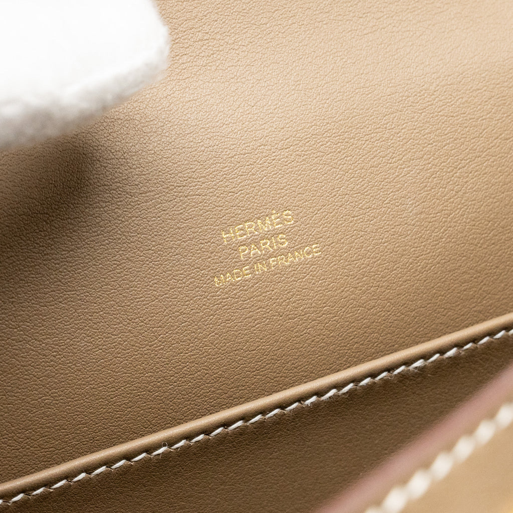 HERMES KELLY POCHETTE SWIFT ETOUPE GHW