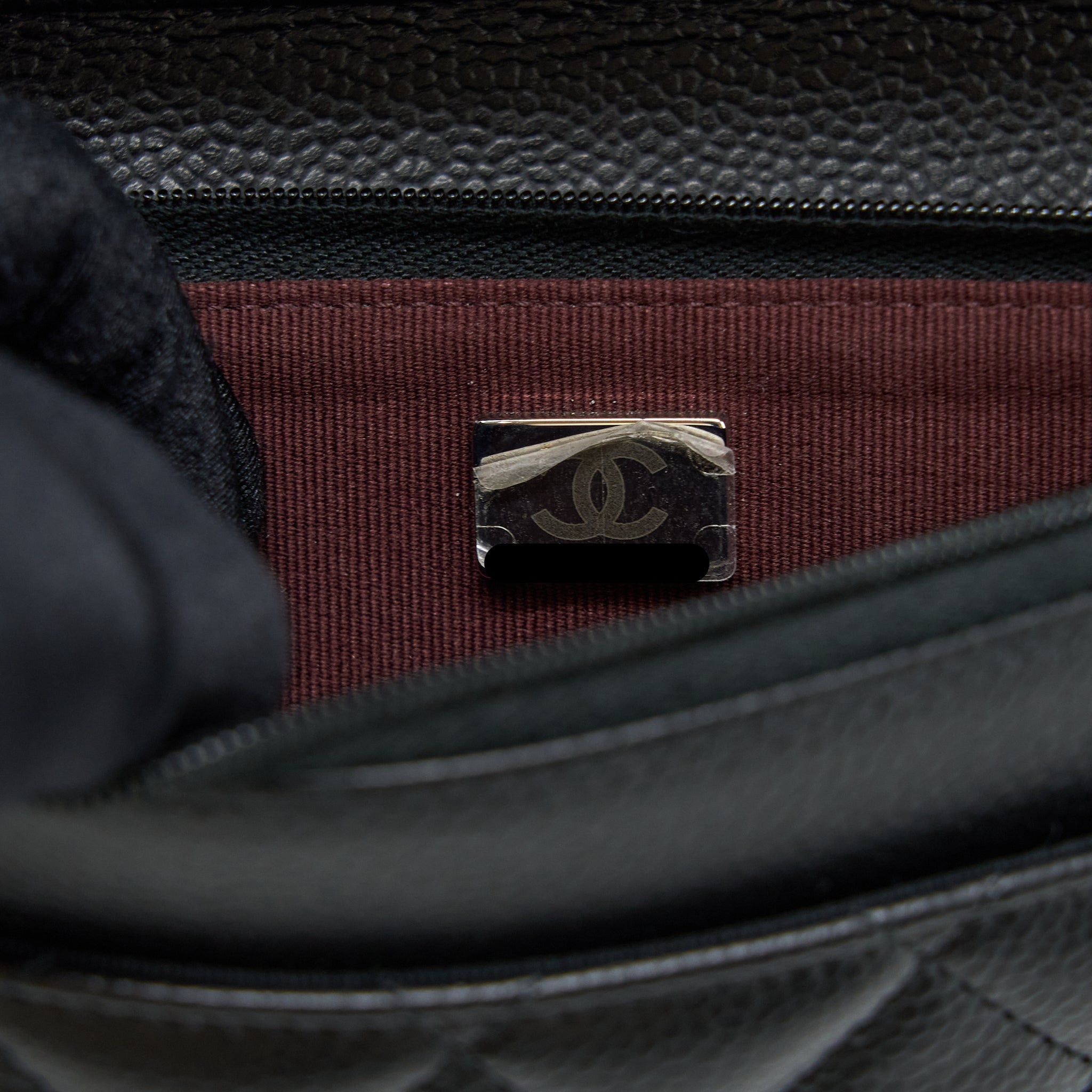 CHANEL CLASSIC WALLET ON CHAIN CAVIAR BLACK SHW (MICROCHIP)