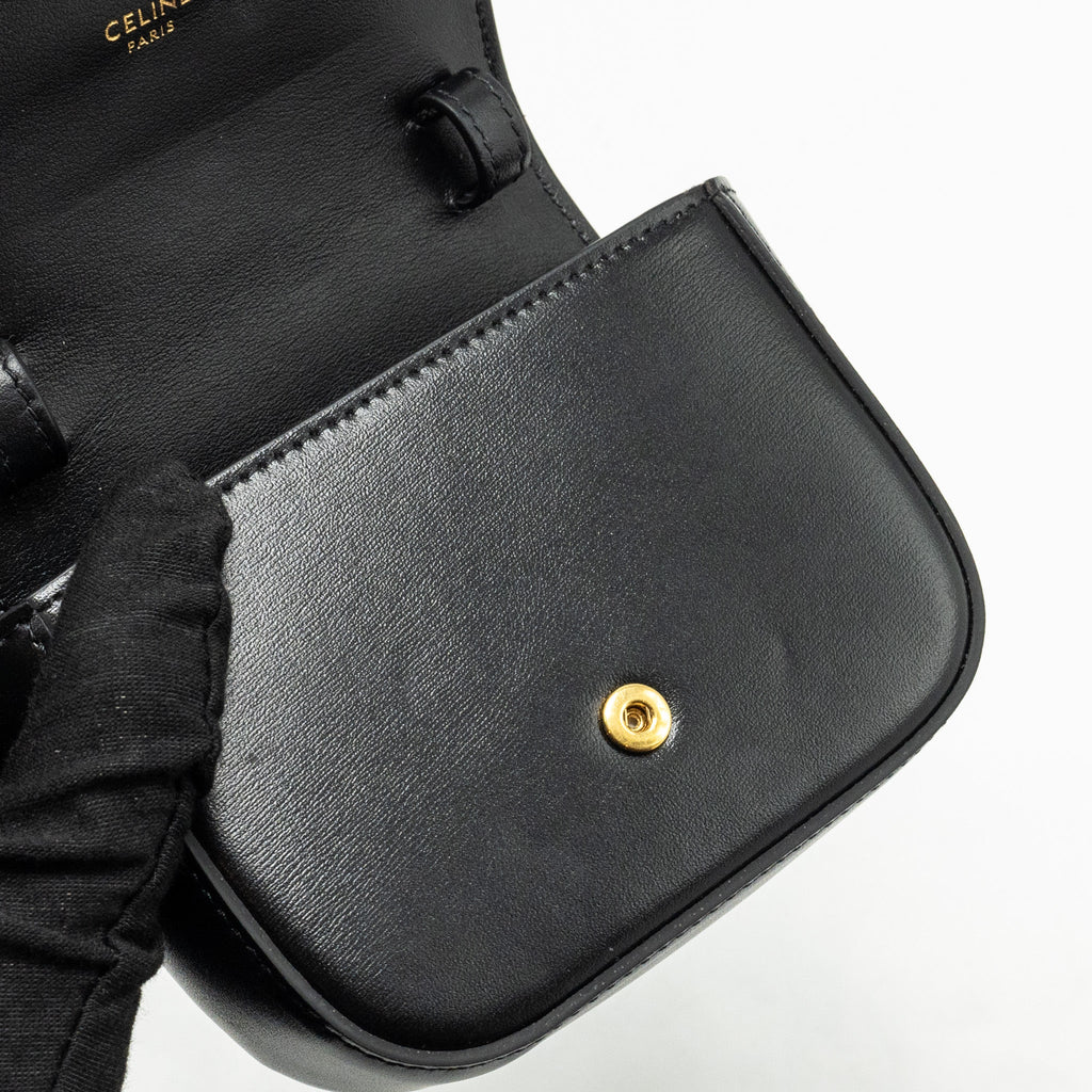 CELINE MINI CLAUDE CALFSKIN BLACK GHW