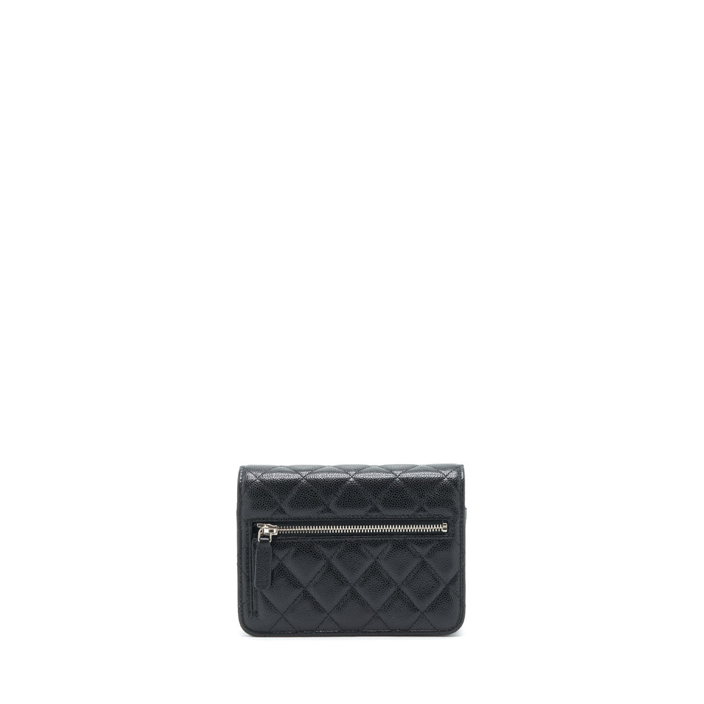 CHANEL MINI WALLET ON CHAIN CAVIAR BLACK SHW