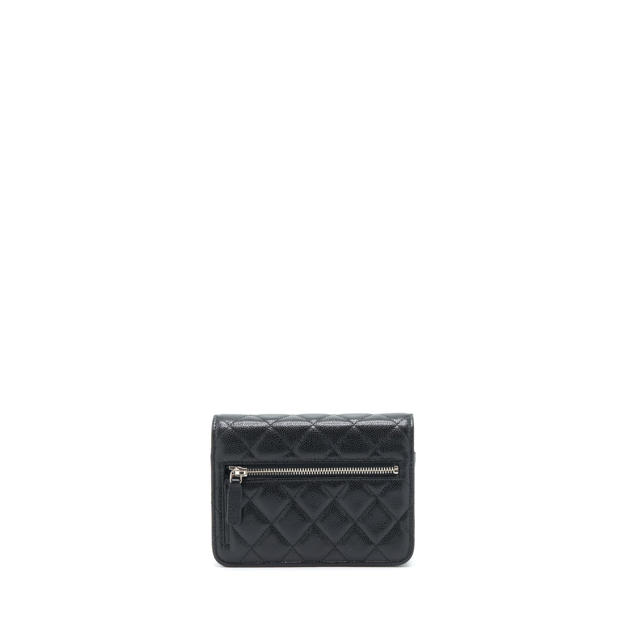 CHANEL MINI WALLET ON CHAIN CAVIAR BLACK SHW