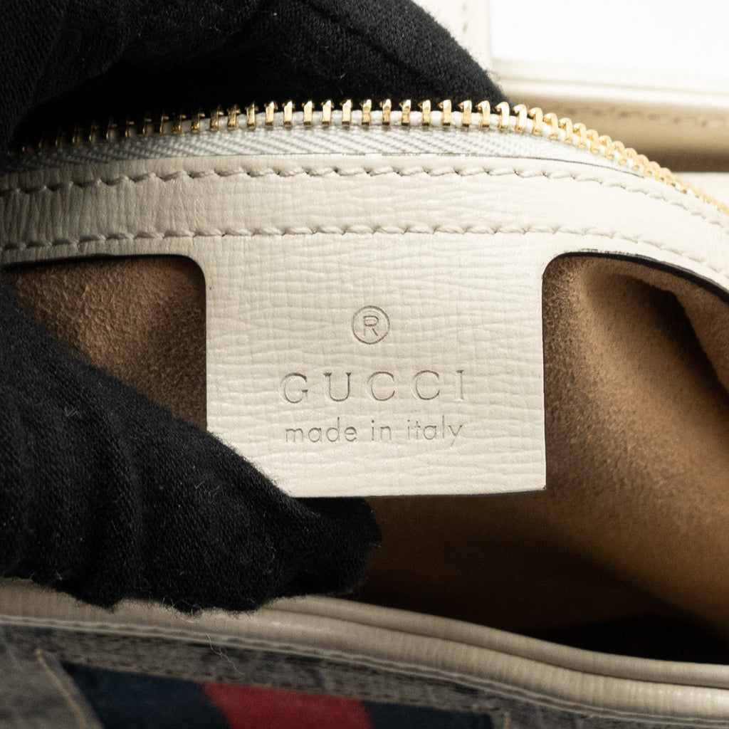 GUCCI JACKIE 1961 SMALL SHOULDER BAG GG SUPREME CANVAS / CALFSKIN WHITE MULTICOLOUR GHW