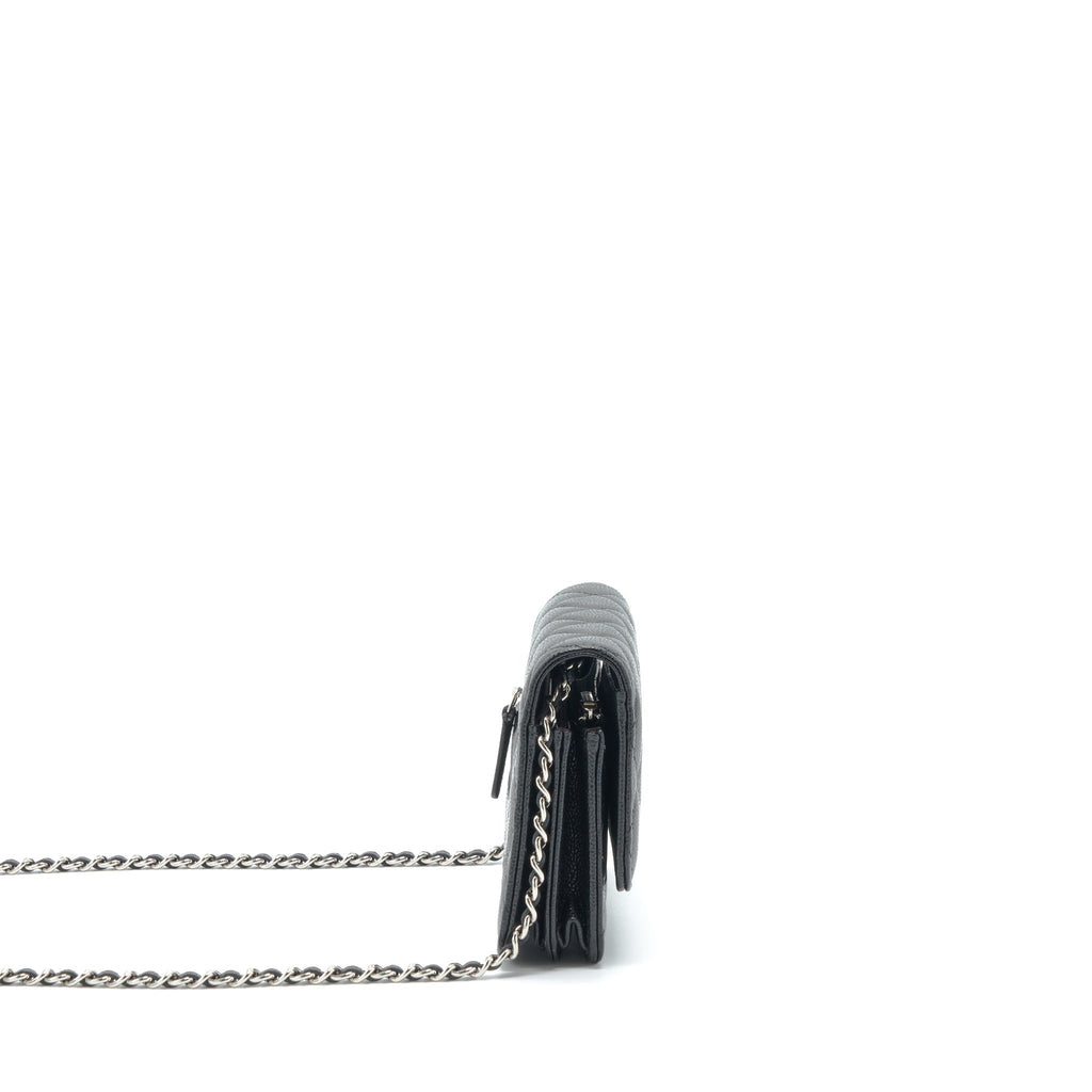 CHANEL MINI WALLET ON CHAIN CAVIAR BLACK SHW