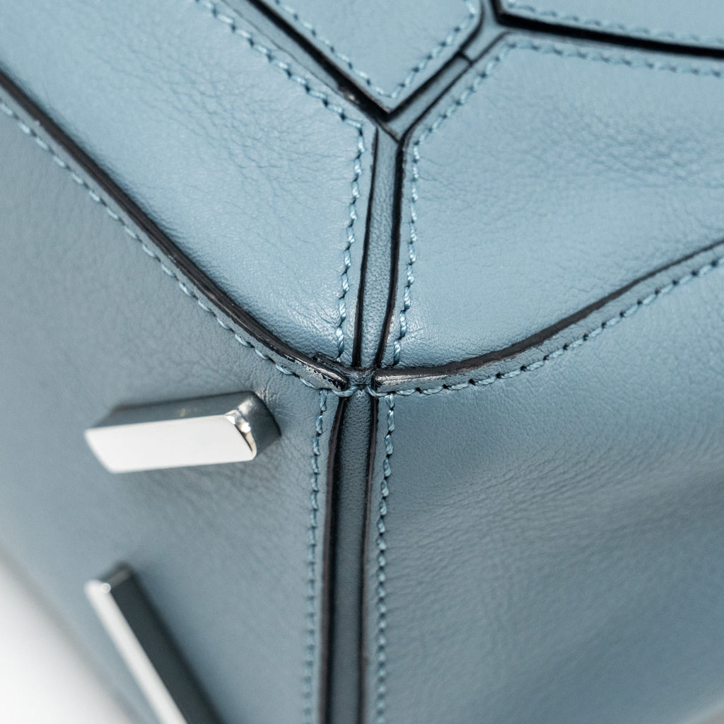 LOEWE SMALL PUZZLE BAG CALFSKIN LIGHT BLUE SHW