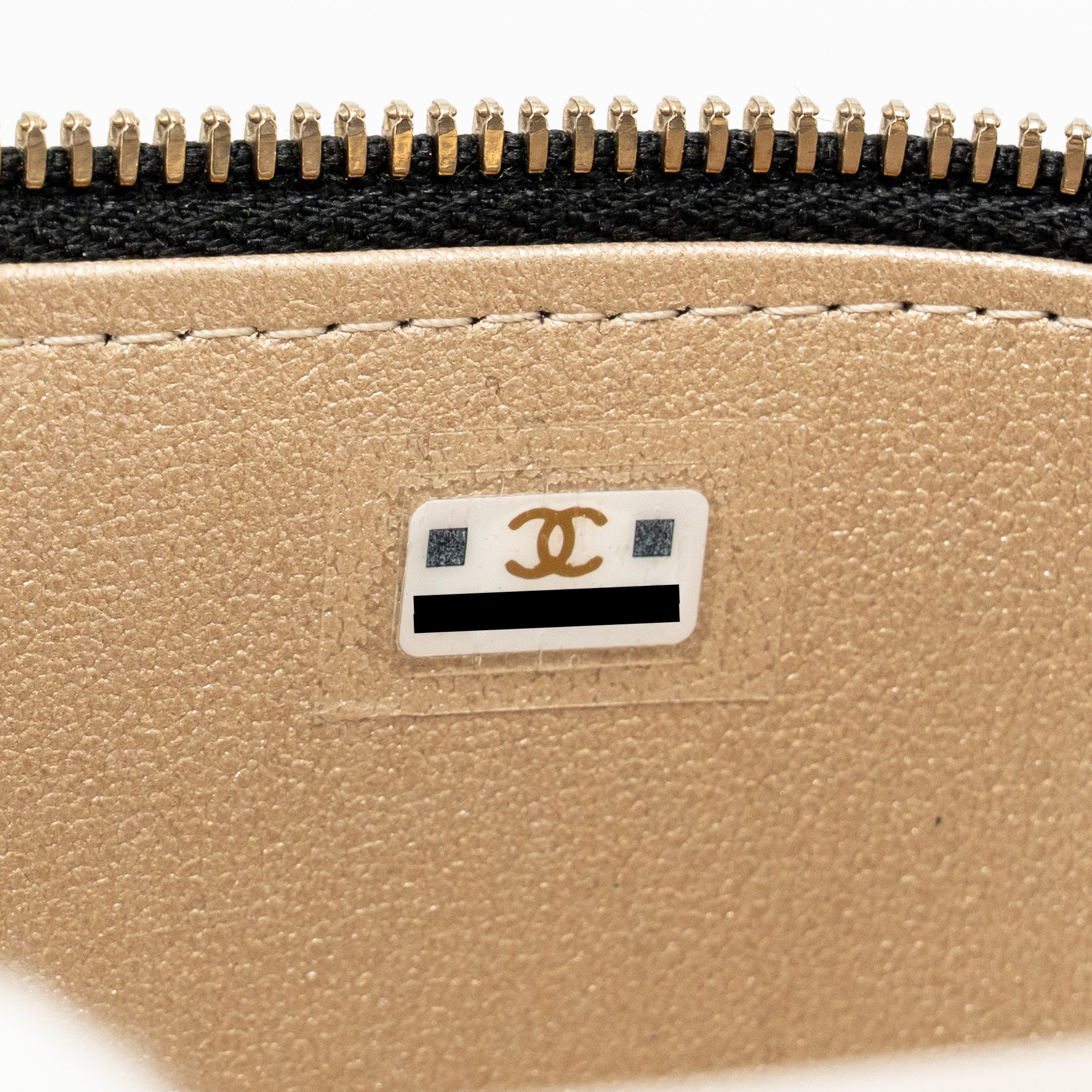 CHANEL LONG VANITY WITH CHAIN DETAIL CC LOGO LAMBSKIN BLACK GHW(MICROCHIP)