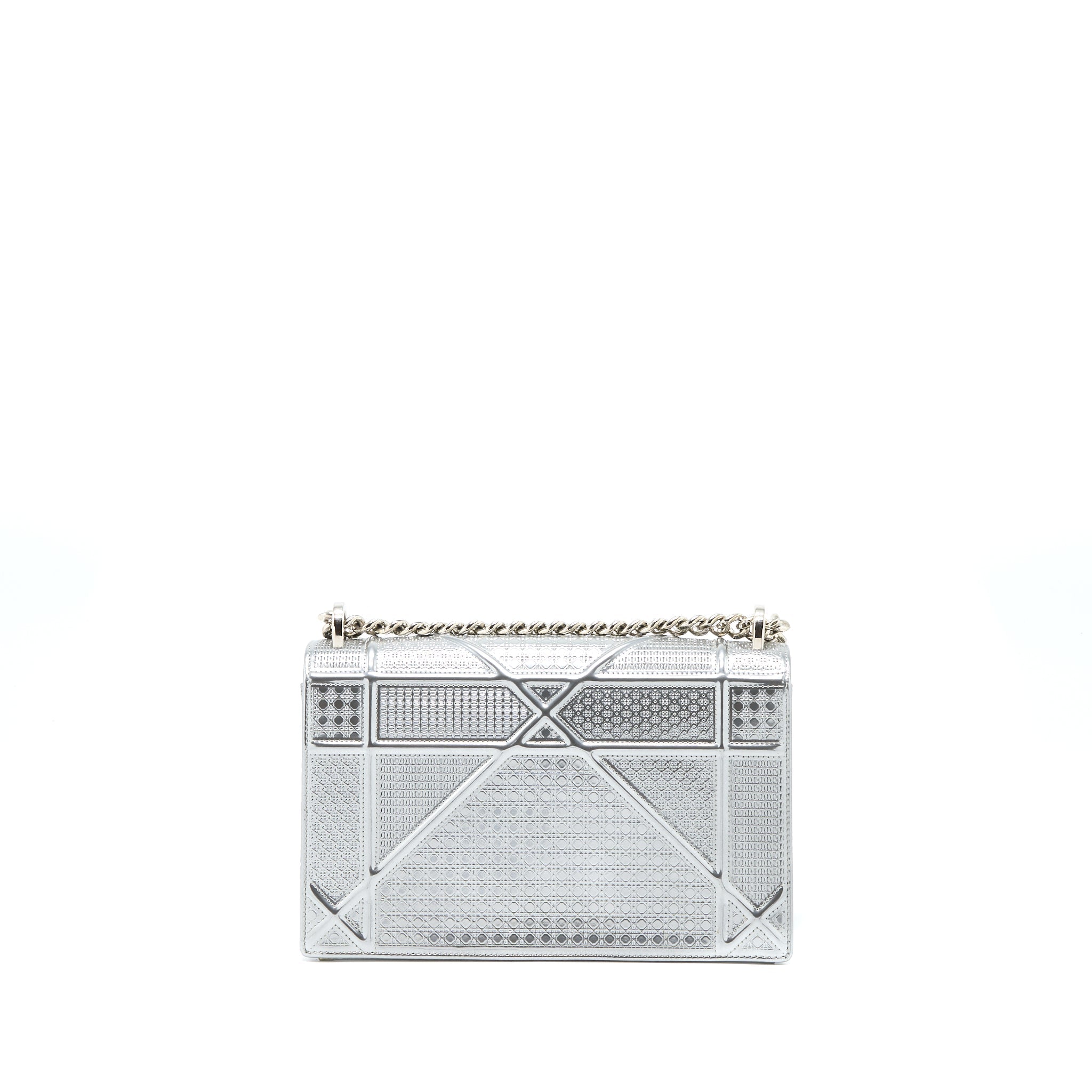DIOR MEDIUM DIORMA BAG IN METALLIC SILVER SHW