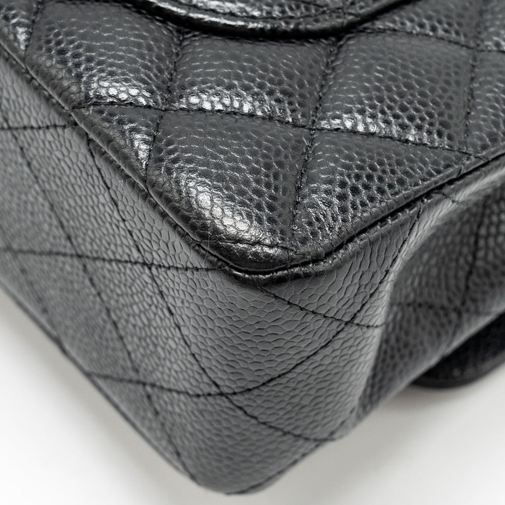 CHANEL SMALL CLASSIC DOUBLE FLAP BAG CAVIAR BLACK GHW