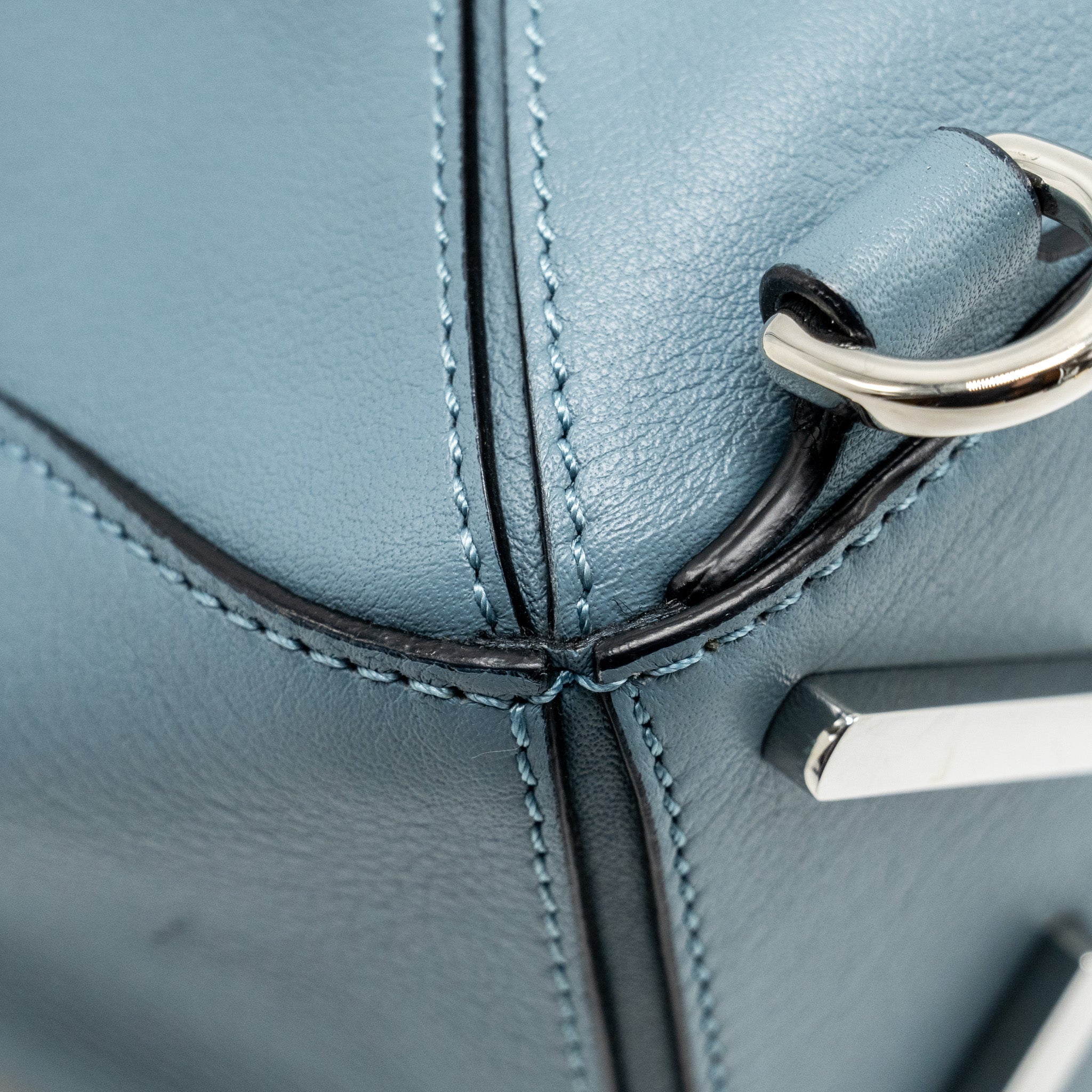 LOEWE SMALL PUZZLE BAG CALFSKIN LIGHT BLUE SHW