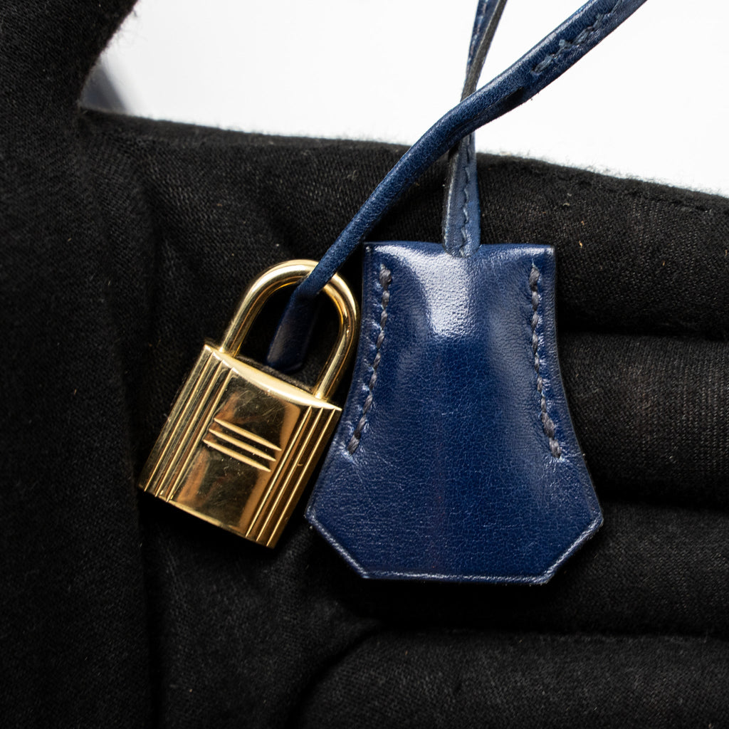 HERMES KELLY 32 BOX DARK BLUE GHW CIRCLE Z