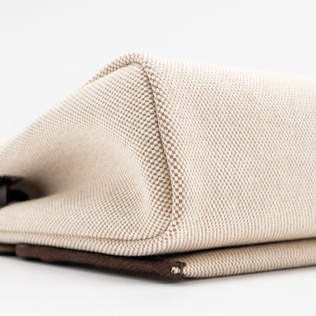 HERMES HERBAG MINI CANVAS/HUNTER LEATHER ECRU-BEIGE/EBENE SHW