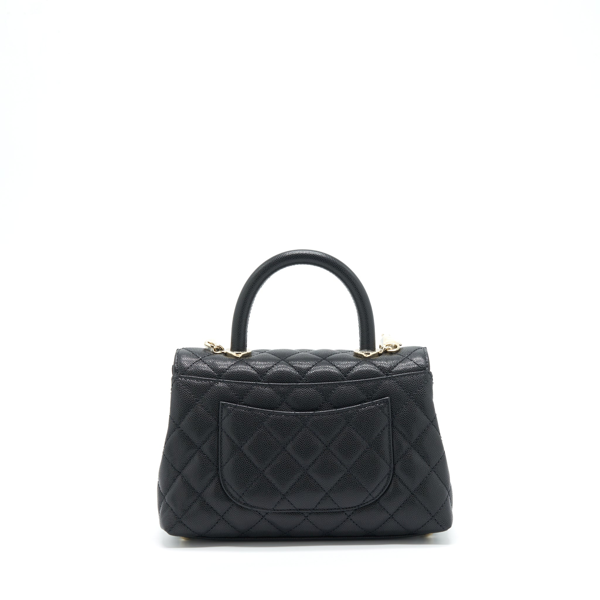 CHANEL 22P SMALL COCO HANDLE CAVIAR BLACK LGHW (MICROCHIP)