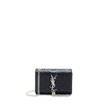 SAINT LAURENT SMALL KATE PYTHON EMBOSSED CALFSKIN BLACK SHW