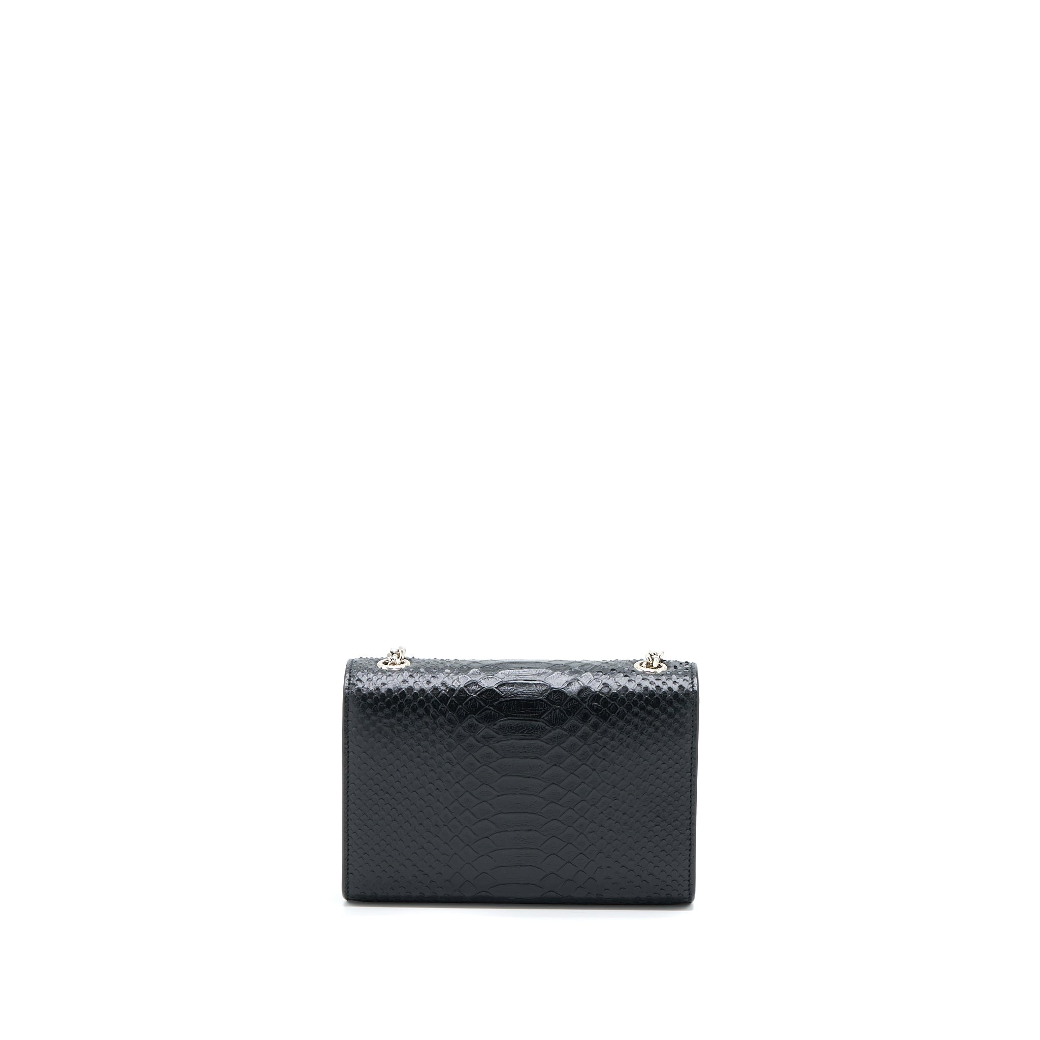 SAINT LAURENT SMALL KATE PYTHON EMBOSSED CALFSKIN BLACK SHW