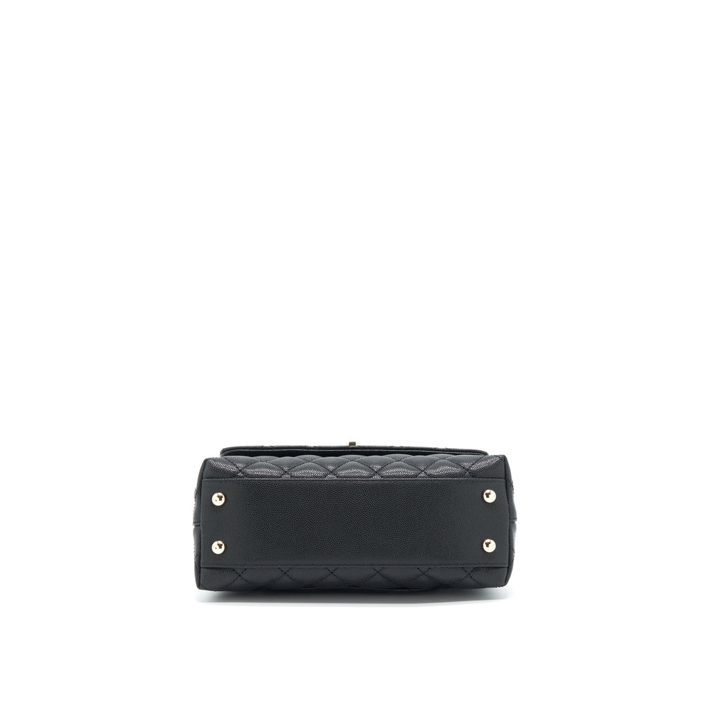CHANEL 22P SMALL COCO HANDLE CAVIAR BLACK LGHW (MICROCHIP)