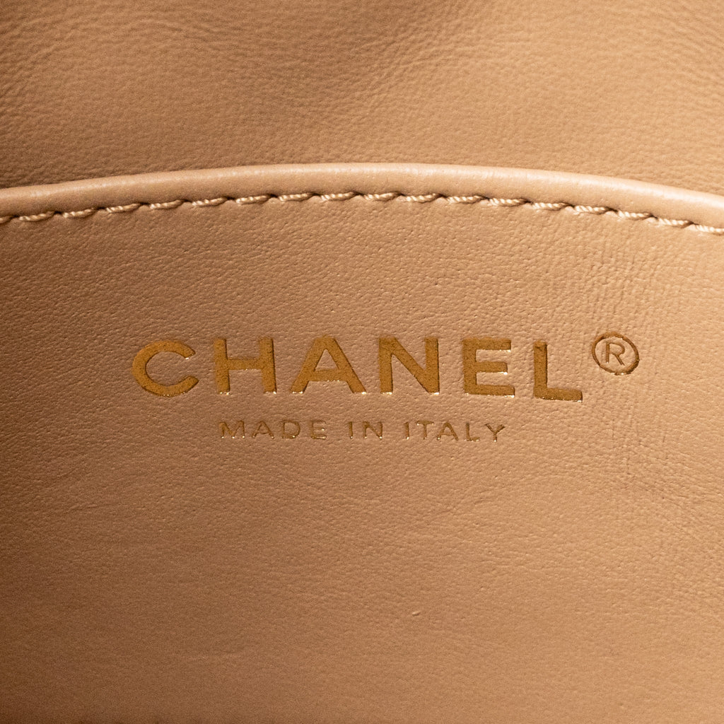 CHANEL PEARL CRUSH HOBO BAG LAMBSKIN BEIGE GHW (MICROCHIP)