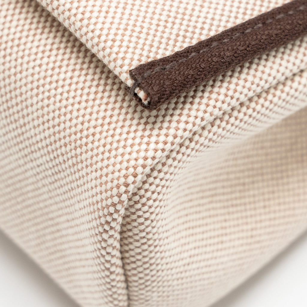HERMES HERBAG MINI CANVAS/HUNTER LEATHER ECRU-BEIGE/EBENE SHW