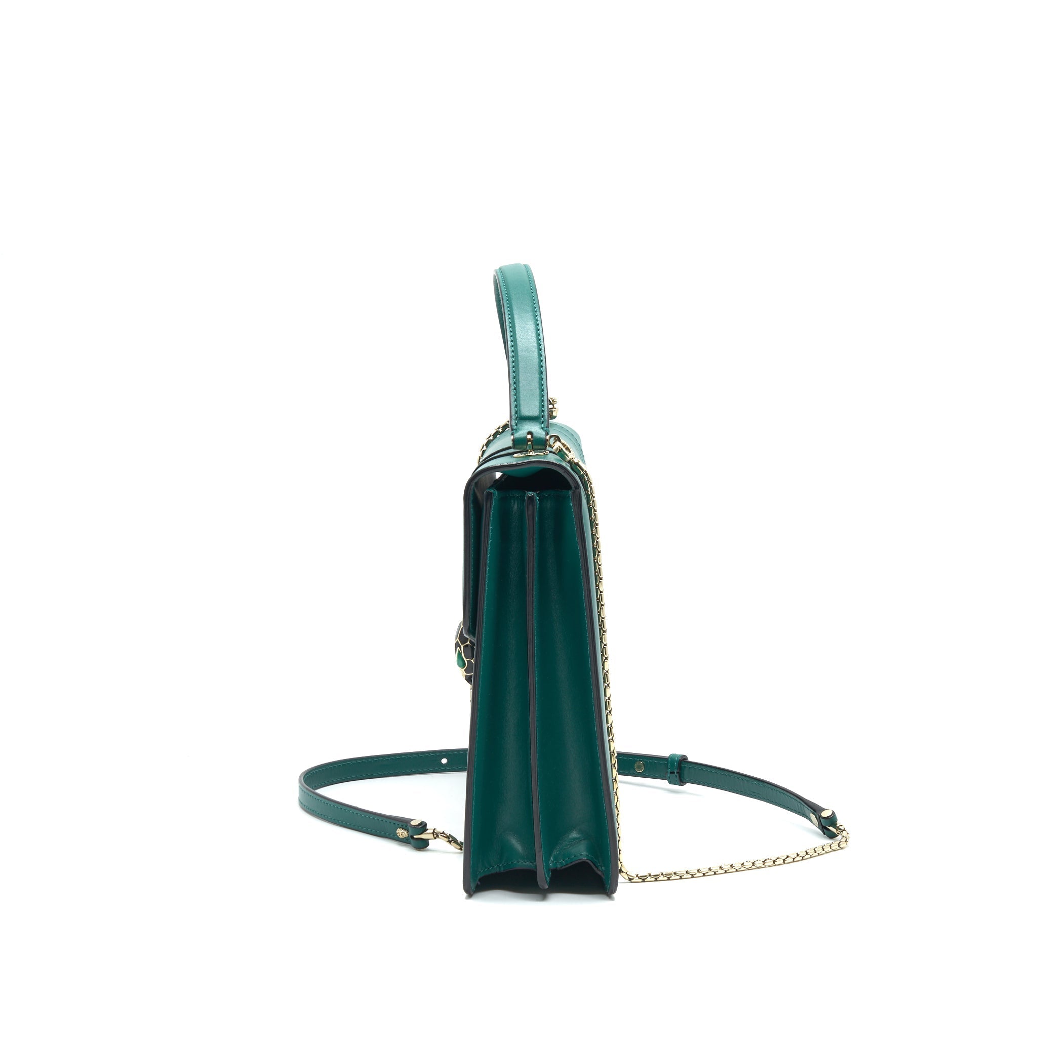 BVLGARI TOP HANDLE SERPENTI FOREVER BAG GREEN