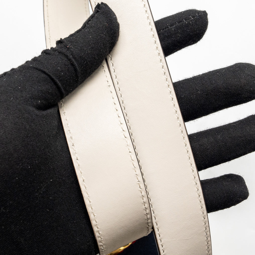 GUCCI MEDIUM SYLVIE BAG CALFSKIN WHITE GHW