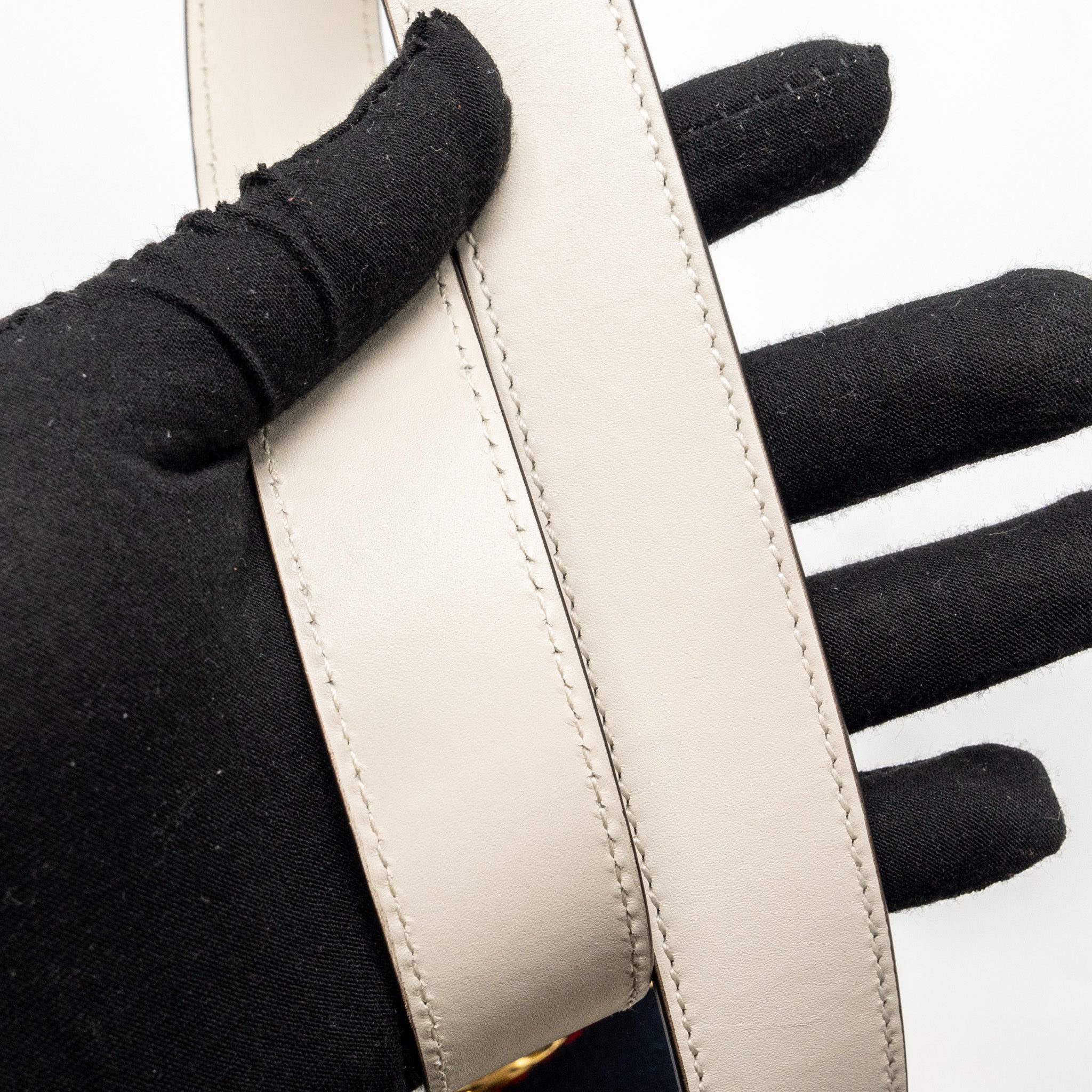 GUCCI MEDIUM SYLVIE BAG CALFSKIN WHITE GHW