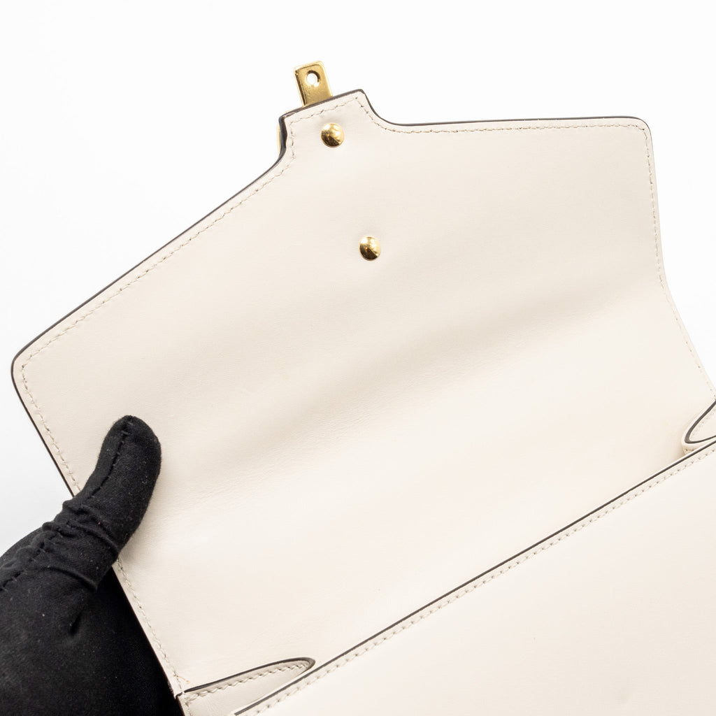 GUCCI MEDIUM SYLVIE BAG CALFSKIN WHITE GHW