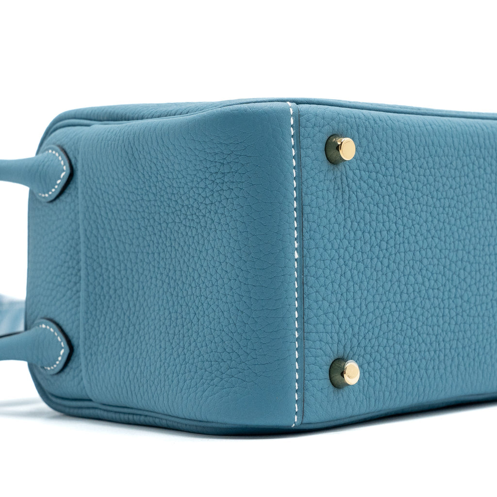 HERMES MINI LINDY CLEMENCE BLUE JEANS GHW