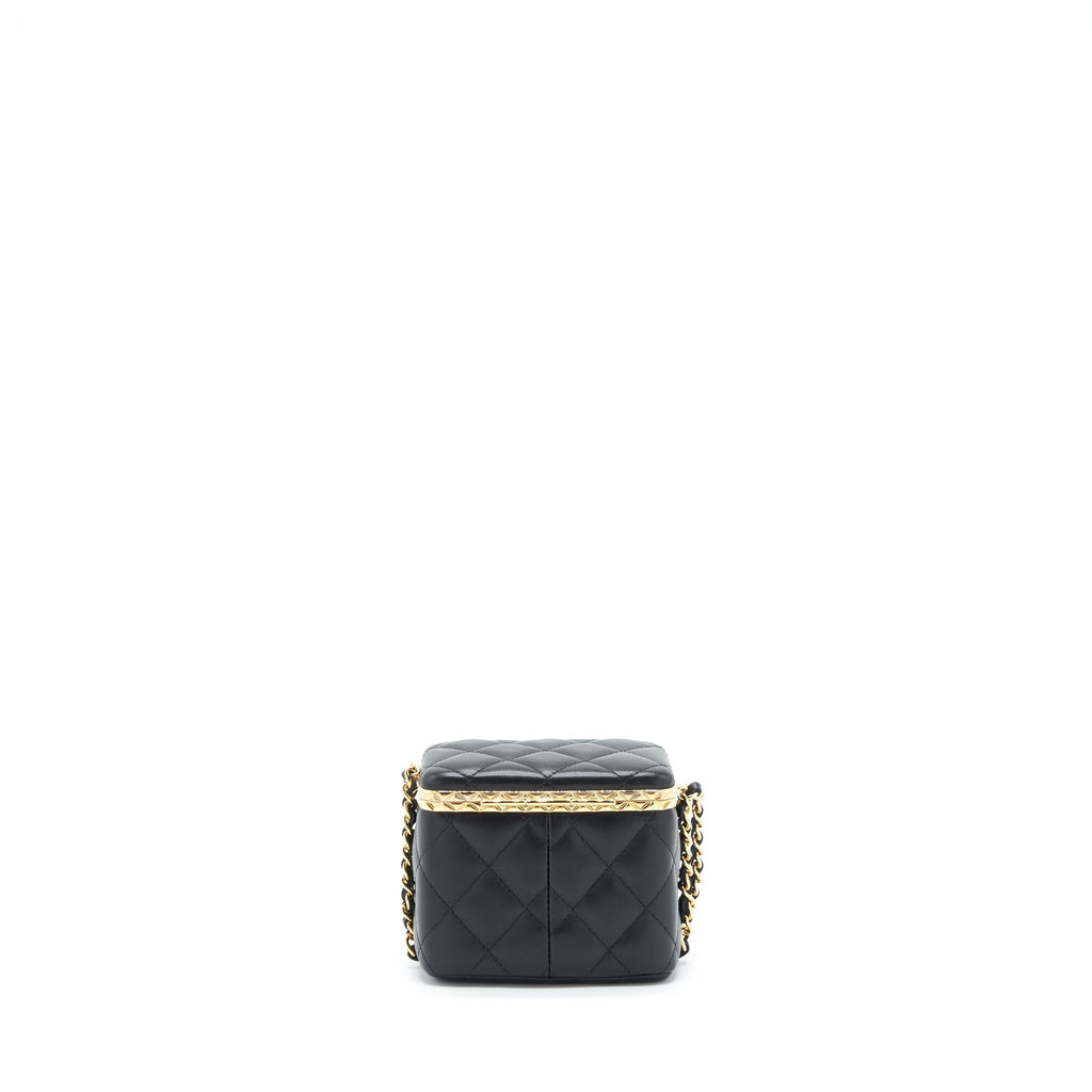 CHANEL 22S SMALL CLIC FLAP VANITY WITH CHAIN LAMBSKIN BLACK LGHW