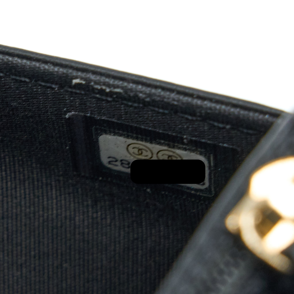 CHANEL BOY WALLET ON CHAIN CAVIAR BLACK LGHW