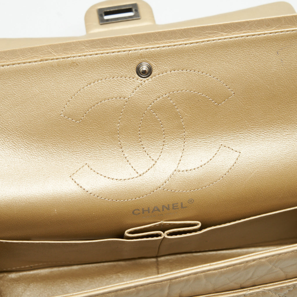 CHANEL 2.55 REISSUE 226 DOUBLE FLAP BAG RUTHENIUM HARDWARE
