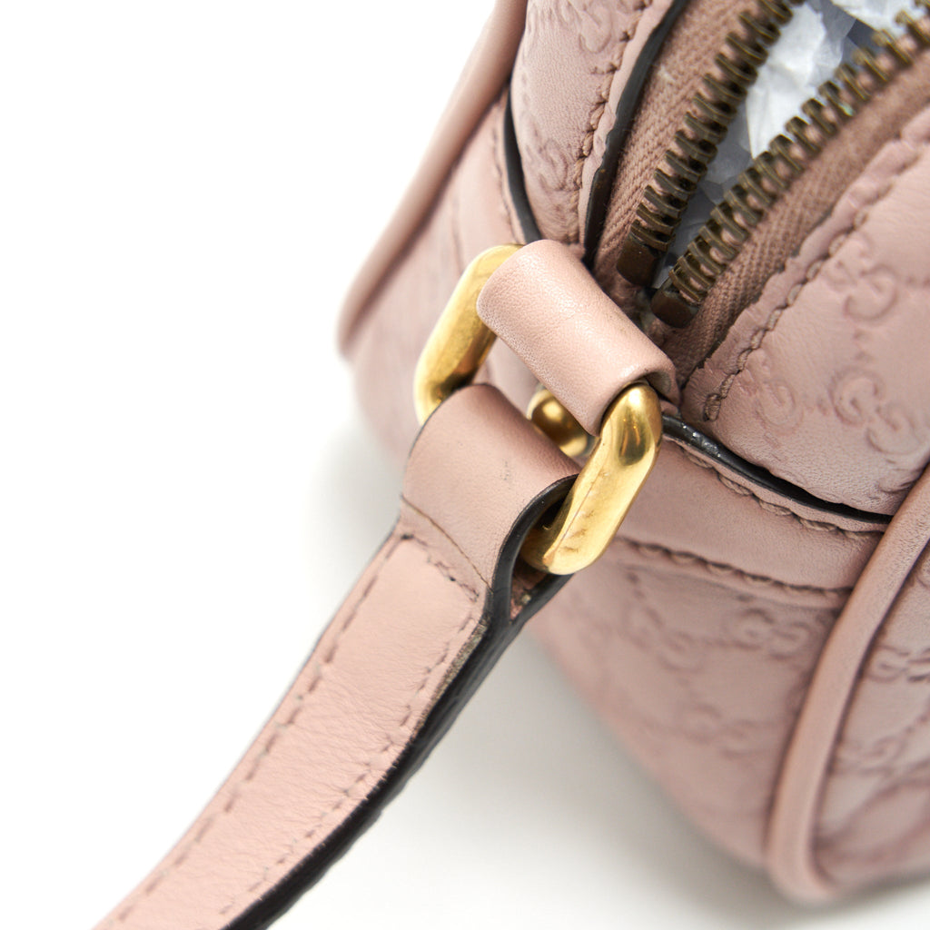 GUCCI CALF SKIN LEATHER BAMBOO CAMERA BAG