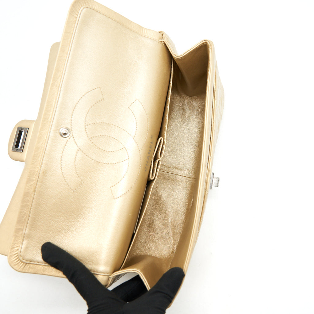 CHANEL 2.55 REISSUE 226 DOUBLE FLAP BAG RUTHENIUM HARDWARE