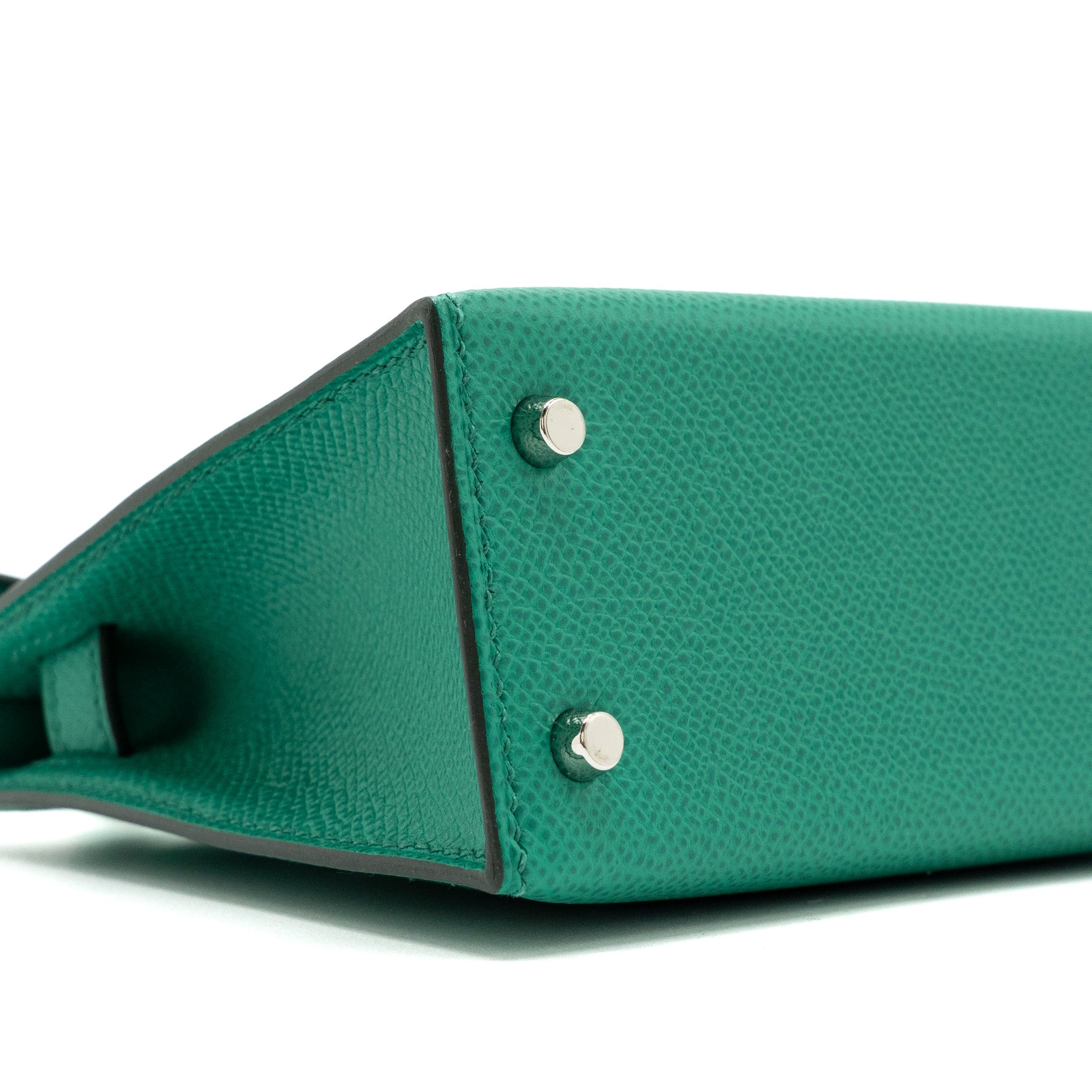 HERMES MINI KELLY EPSOM WOOLY STRAP VERT JADE/ BLUE PARADIS-SAPHIR SHW