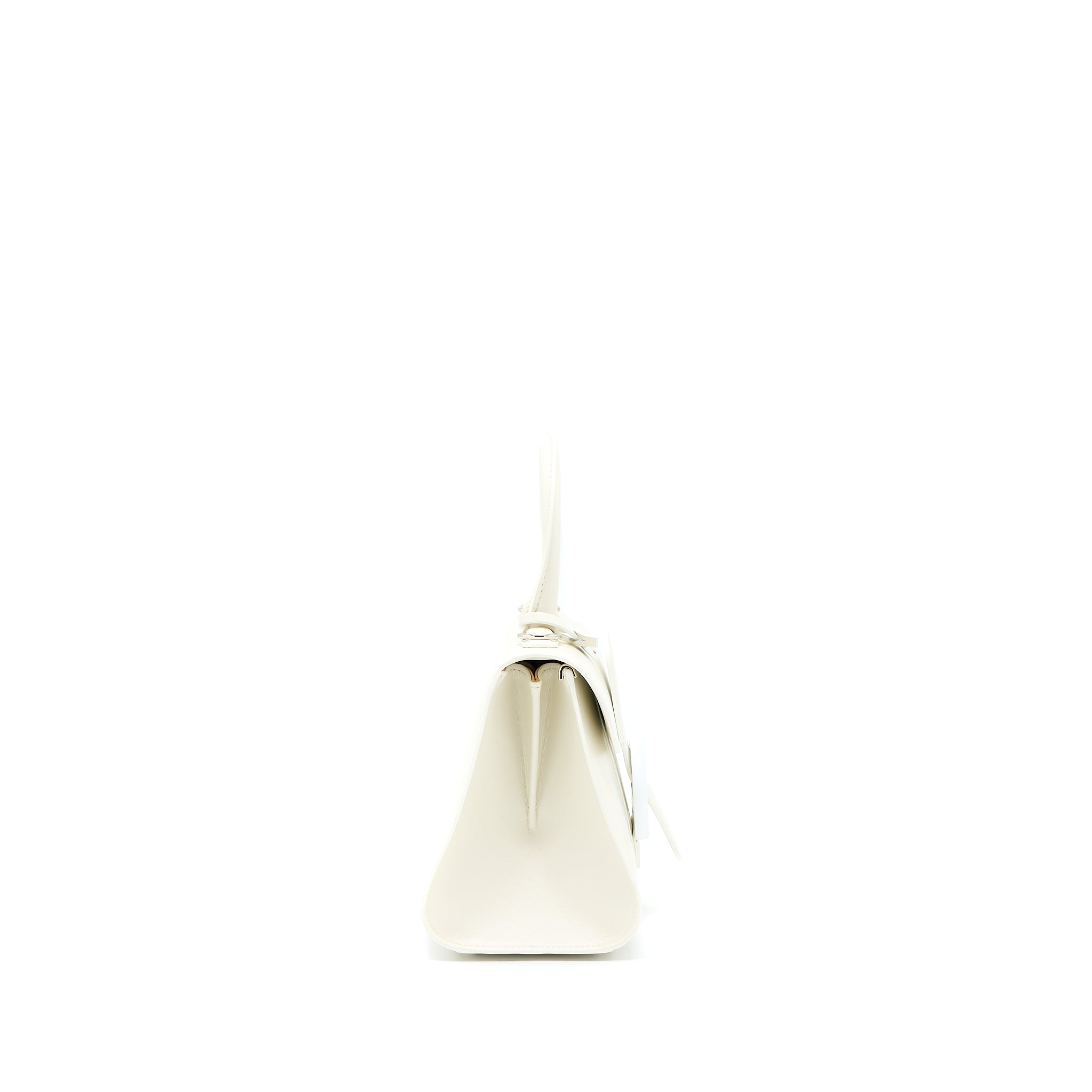 DELVAUX MINI BRILLIANT HANDBAG CALFSKIN WHITE WITH WHITE/SILVER HARDWARE
